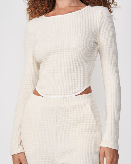 Blusa Feminina Manga Longa Amarração nas Costas