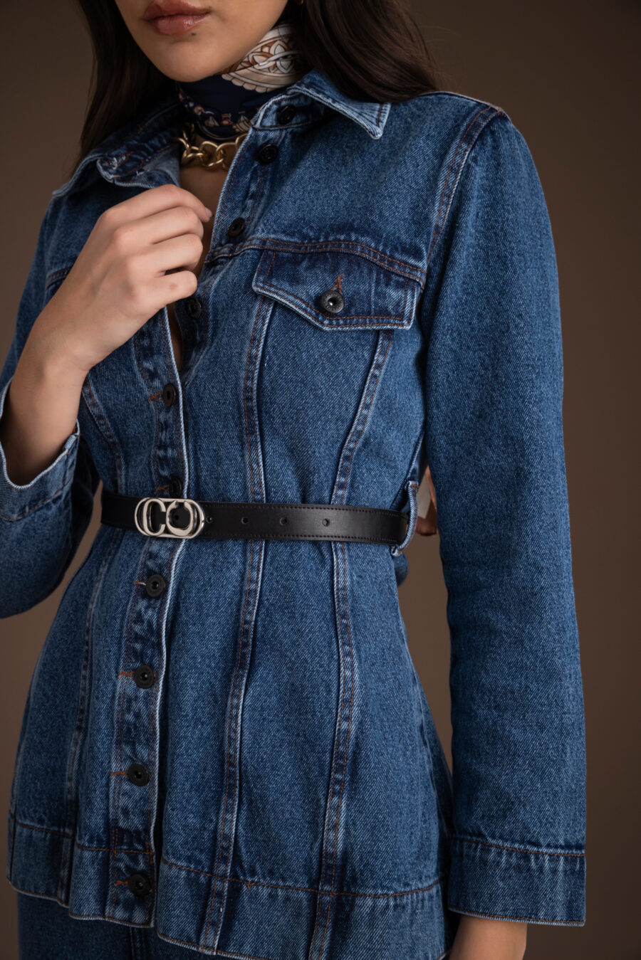Jaqueta Peplum Jeans Médio - Imagem 3